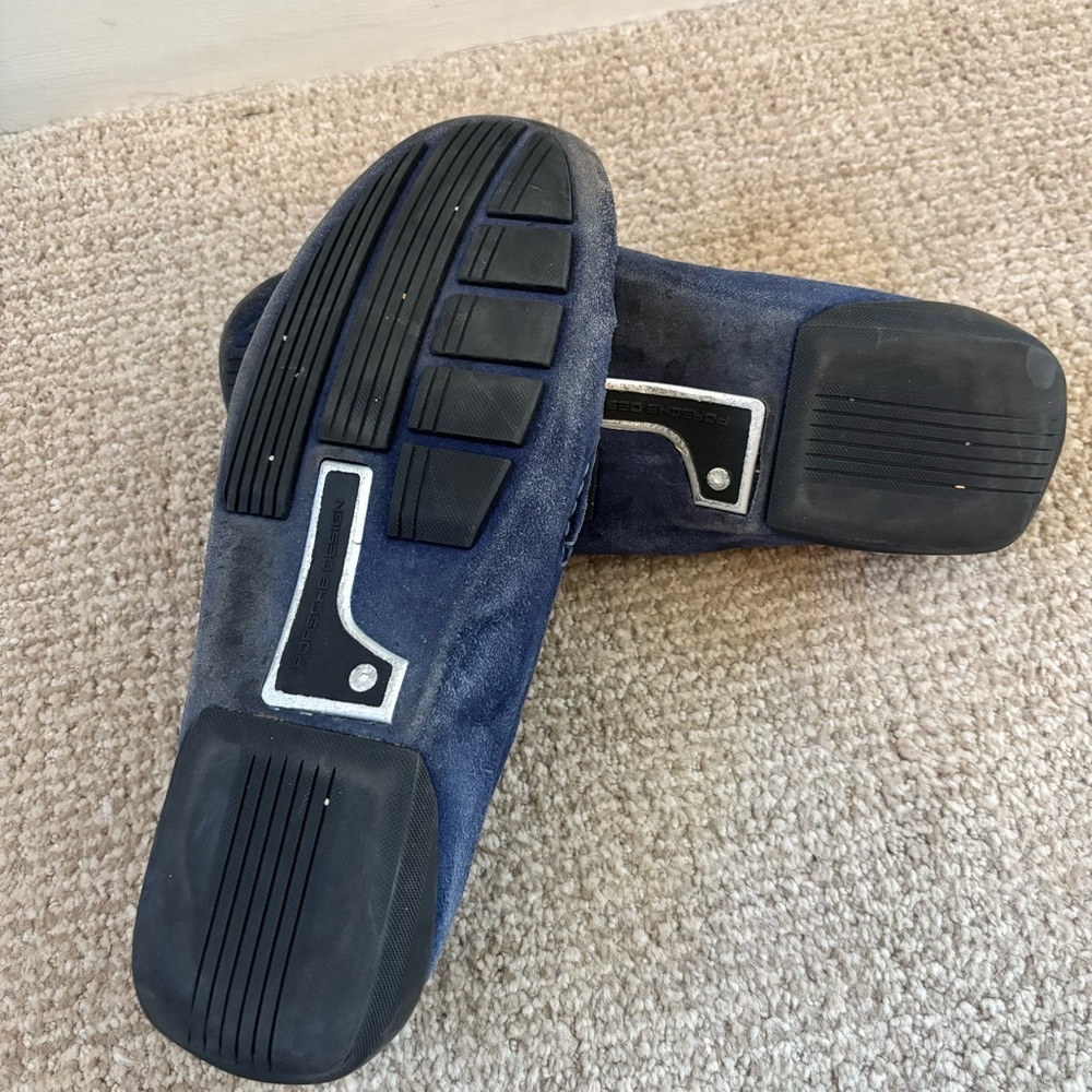 Porsche Design Navy Suede Driving Loafers Men’s US 8.5 Luxury Designer Shoes - Picture 9 of 9